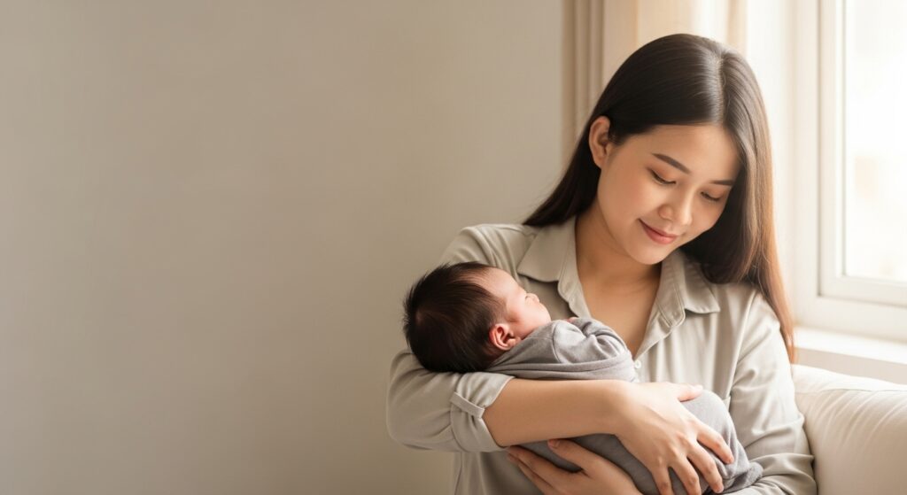 Home me va be so sinh cham soc